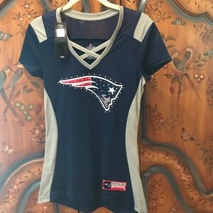 Women's Navy and Gray Short Sleeve Tee